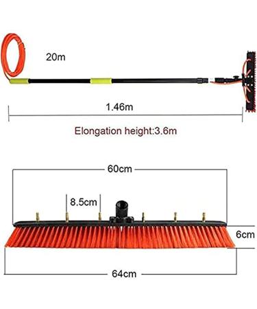 Window Cleaning Brush Telescopic Rod Cleaning Brush Multi Purpose Water Spray Brush Suitable for Window Cleaning Photovoltaic Panel Cleaning Cleane Conservatory Roof 3.6m/12FT - Buy Online on GoSupps.com