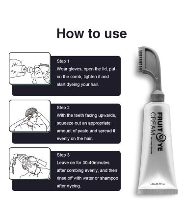 Natural Plant Extract Hair Dye Essence - Chestnut Brown Fruit Essence Hair Dyeing Comb for All Hair Types - Instant & Easy Application - Buy Online on GoSupps.com