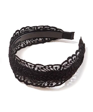 Elegant Lace Headbands for Women & Girls - 2 Piece Vintage Floral Wide Headwraps (Black Brown) | International Shipping - Buy Online on GoSupps.com