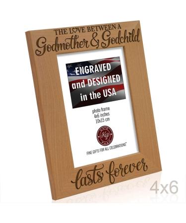 KATE POSH Godmother & Godchild Forever Picture Frame - Baptism Gift from Goddaughter/Godson - Engraved Natural Wood Frame (4x6-Vertical) - Buy Online on GoSupps.com