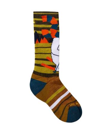 Smartwool Wintersport Full Cushion Yeti Pattern OTC Sock - Youth Military Olive X-Small
