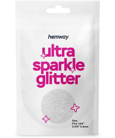 Hemway Premium Ultra Sparkle Glitter Multi Purpose Metallic Flake for Arts Crafts Nails Cosmetics Resin Festival Face - White Iridescent - Fine (1/64" 0.015" 0.4mm) 10g / 0.35oz Sample White Iridescent Fine - 10g / 0.35oz