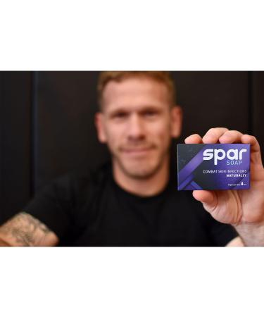 Spar Soap Platinum Antifungal Antibacterial Bar with Tea Tree, Rosemary, Cassia, and Clove - Moisturizing Mango and Shea Butter, Ideal for Body Odor, Jock Itch, Ringworm, Athlete's Foot | Perfect for Contact Sport Athletes - Buy Online on GoSupps.com