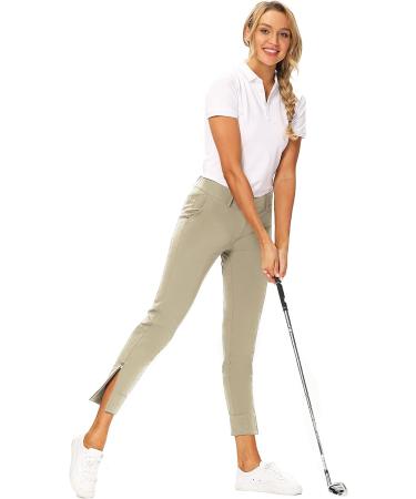 Hiverlay Women's Pro Golf Pants - Quick Dry Lightweight Work Pants for Hiking and Casual wear - Light Khaki Medium - Buy Online on GoSupps.com
