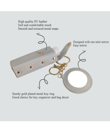 PU Leather Lipstick Holder Keychain - Travel Organizer with Mirror | Perfect Gift for Women - Buy Online on GoSupps.com