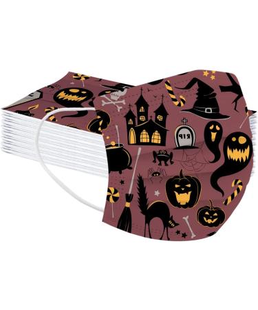 50PC Halloween Disposable Face_Masks for Adults Kids 3-Ply Colorful Breathable Face_Mask with Nose Wire Protective Facemask (50PC disposable for Kids D) - Buy Online on GoSupps.com