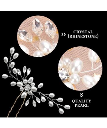 Wedding Bride Hair Pins Accessories For Women Pearl Silver NOCHME 2 Piece Retro Elegant Bridal Hair Pins Jewelry Crystal Diamante Hairs Clip For Girls Womens Ladies - Buy Online on GoSupps.com