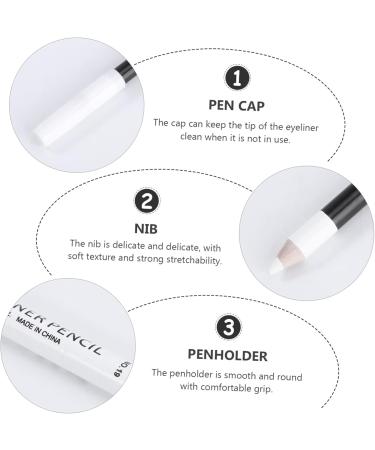 Healeved 84 Pcs Eyeliner Pencil White Marker Pen Liquid Makeup Cosmetic Pencil White Liner Stick Wooden Pole - Buy Online on GoSupps.com