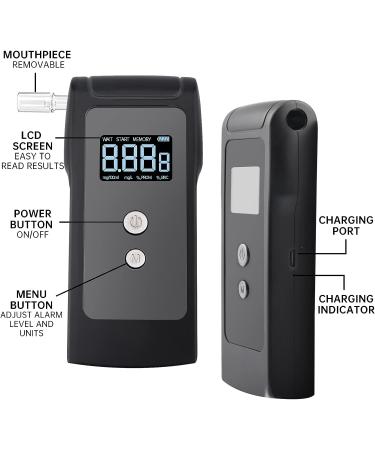 WITSJYA Breathalyzer - Professional-Grade Accuracy USB Rechargeable Alcohol Tester - Buy Online on GoSupps.com