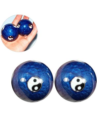 Lurrose Blue Enamel Gymnastics & Hand Massage Balls - Traditional Chinese Baoding Fitness Handballs - Buy Online on GoSupps.com