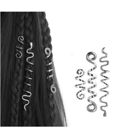 Spiral Coils Dreadlock Beads Hair Jewelry Set - 28 Pieces Silver Loc Hair Accessory for Women and Girls - Buy Online on GoSupps.com