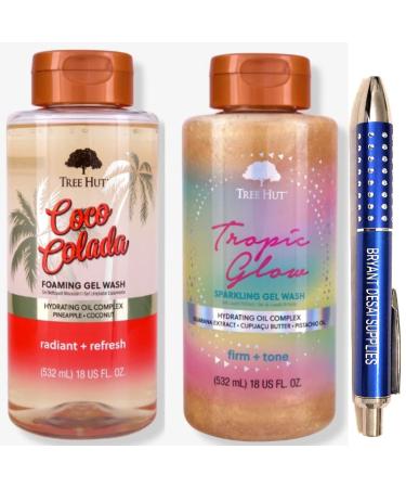 Tree Hut Coco Colada Foaming Gel Wash (18 Fl.Oz) Tropic Glow Sparkling Gel Wash (18 Fl.Oz) Packaged BRYANT DESAI SUPPLIES Pen