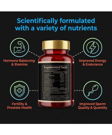 PUPCA Male Fertility Supplement Male Prenatal Vitamins Sperm Support Conception Support for Him Reproductive Health Hormonal Balance & Sperm Motility - Buy Online on GoSupps.com