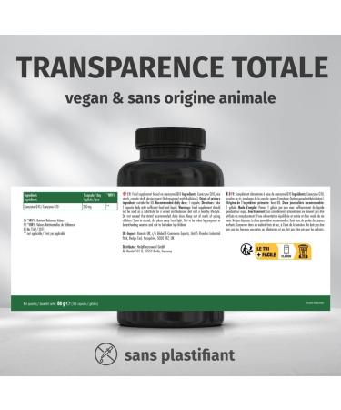 Coenzyme Q10 250 mg - 180 vegan capsules (6 months) | Q10 high-quality naturally fermented | Made in Germany & laboratory tested - Buy Online on GoSupps.com