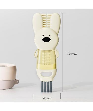 Cup Mouth Brush Lid Corner Edge Cleaning Flexible Bristle Food Grade Compact Size Portable Multifunctional Bottle Gap Yellow - Buy Online on GoSupps.com