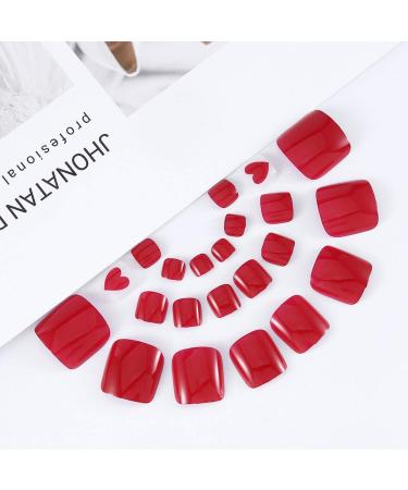 Brishow Artificial Foot Toenails - 24pcs Acrylic Stick-On Toenails for Women & Girls - Perfect Fake Toenails for a Stylish Look - Buy Online on GoSupps.com