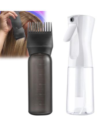 WPPQWP Spray Bottle Hair Curls Root Comb Hair Oil Applicator 200 ml Hair Spray Bottle for Ultra Fine Continuous Hair Oil Applicator with Graduated for Hair Styling Hair Colourations