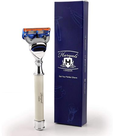 Superior Selection Haryali London 5 Edge Cartridge razor in ivory color |Perfect for beginners and long -term enthusiasts - Ghent's shave of Essentials