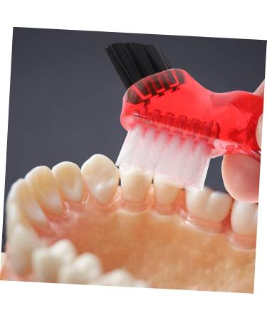 Frcolor 20STK Soft Denture Brushes - Multi-Functional Mini Toothbrushes for False Teeth Cleaning | Double Head Personal Prosthesis Brush | 5 Color Options - Buy Online on GoSupps.com