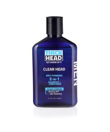 Thick Head Clear Head Anti-Thinning 2 in 1 Shampoo and Conditioner for Men Ultra Thickening Formula for Thicker Fuller Hair - Free of Sulfates, Parabens, and Dyes - 11.7 Fl Oz 11.70 Fl Oz (Pack of 1) - Buy Online on GoSupps.com