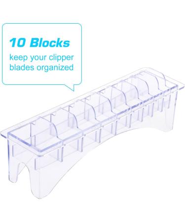 Rectangular Plastic Blade Organizer for 10 Blades Clipper Comb Holder Storage Case Rack 10 Grid Base for Hair Clipper Limit Comb Guide Comb Storage Organizer - Buy Online on GoSupps.com