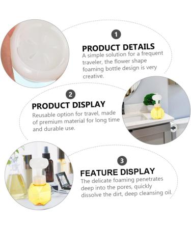 Fomiyes 2-Piece Flower Bubble Bottle Makeup Set - Foam Spray Bottle & Shampoo Foam Maker - Yellow PP Container 9.7x9.7x16.3cm - International Shipping Available - Buy Online on GoSupps.com