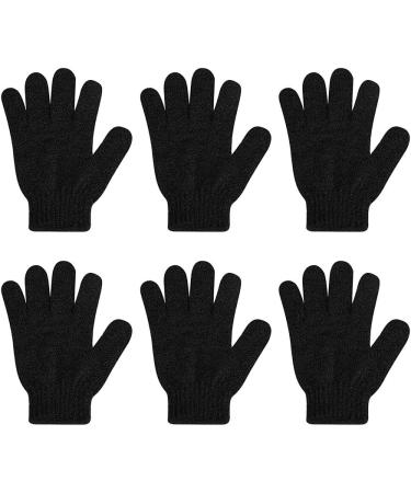 SDENSHI 6Pcs Exfoliating Gloves - Full Body Scrub Accessories for Men & Women | Black - Perfect for Shower & Bath - Buy Online on GoSupps.com