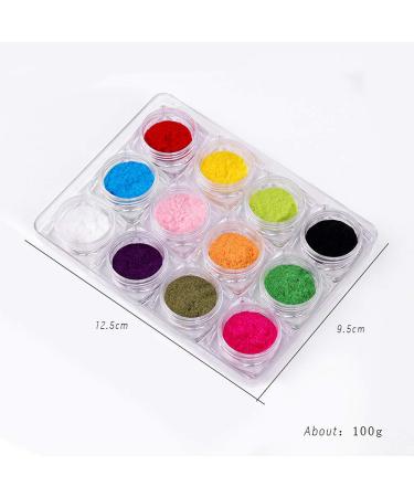 Rantoloys 12 Color Velvet Flocking Powder Set - Nail Art Glitter Polish for DIY Decoration - Buy Online on GoSupps.com