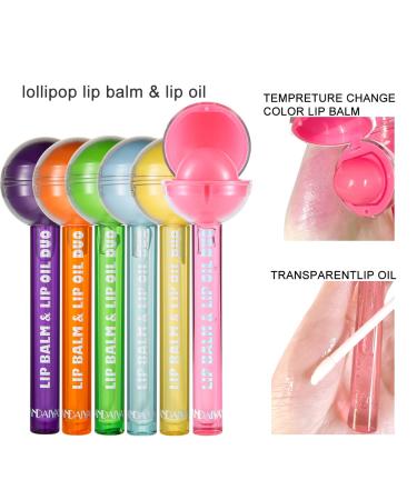 RILIMIOO Lollipop Lip Balm Gloss - Hydrating PH Luster Oil, Clear Glossy Novelty for Girls - Buy Online on GoSupps.com