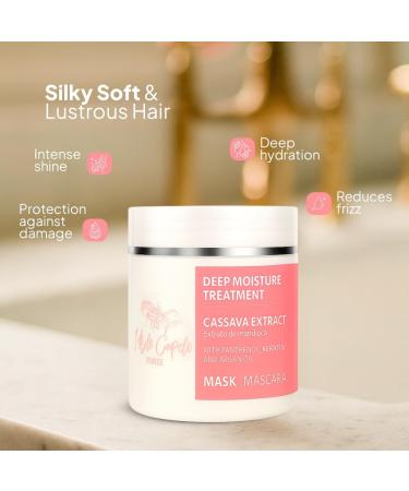 I Belli Capelli Venice Cassava Extract & Argan Oil Hair Mask - Anti-Frizz Keratin Hair Treatment for Dry Damaged Hair - Anti Breakage Hair Products for Women Moisturizing Repairing - 2x 17.6oz - Buy Online on GoSupps.com