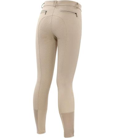 HR Farm Women's Full Seat Silicone Grip Breeches Horse Riding Jodhpurs - Beige (Size 28) - Buy Online on GoSupps.com