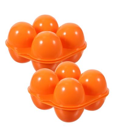 BESPORTBLE 2pcs 4-Compartment Egg Box Fridge Egg Dispenser Egg Cartons Reusable Trash Can with Cover Travel