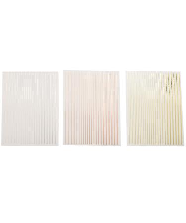 YIZAN Gold 3D Nail Sticker Stripe Lines Adhesive Striping Tape Nail Art Gold Silver 3Pc Nail