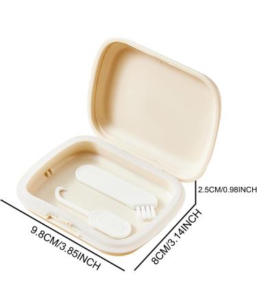 Buy Slim Storage Case for Orthodontic Braces & Dentures - 1/2 Pieces with Removal Tool | Transparent & Milky White - Buy Online on GoSupps.com