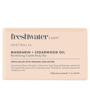 Revitalising Castile BODY BAR | Mandarin + Cedarwood Oil | Natural Ingredients | Triple-Milled Soap Bars With Organic Shea Butter