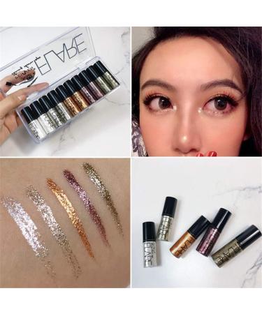 1Pc Glitter Liquid Eyeliner Eye Shadow Long Lasting Waterproof Luminous Metallic Shiny Smoky Shimmer Sparkling Eyeshadow Liquid (A 1 PC) - Buy Online on GoSupps.com
