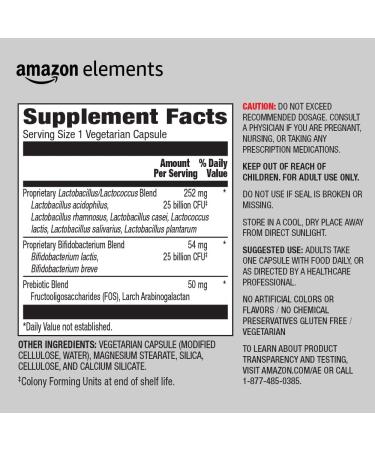 Amazon Elements Women's Probiotic 50 Billion CFU 7 Strains Blend Supports Urinary & Vaginal Health 30 Capsules 30 Count (Pack of 1) - Buy Online on GoSupps.com