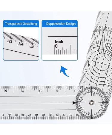 Xeodaun 4 Pieces Goniometer Physiotherapy 360 Degree Rotation Protractor Physiotherapy PVC for Physiotherapy Sports Therapy - Buy Online on GoSupps.com