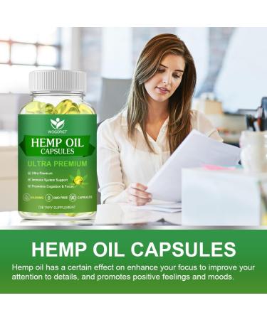 Hemp Oil Capsules - 60 000 Maximum Strength Natural Hemp Oil Extract Rich in Omega 3 6 9 Fatty Acids Focus Relaxation Immune Support - 90 Capsules (2Pack) - Buy Online on GoSupps.com
