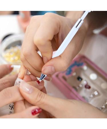 Rhinestone Dotting Manicure Art Drill Rhinestone Dotting Pencil Portable Drill for Nails Nail Drill Tool Manicure Dotting Tools for Wife Girlfriend Or Lover White - Buy Online on GoSupps.com