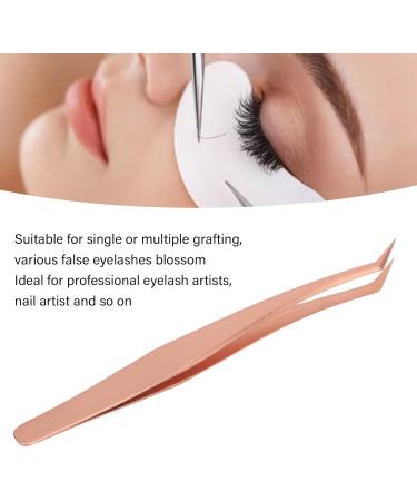 Buy Stainless Steel Eyelash Tweezers | Long Slanted Tweezers for False Eyelash Extension International Shipping Available - Buy Online on GoSupps.com