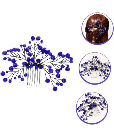 Didiseaon Bridal Wedding Comb Tiara Bridal Accessories Hair Accessory for Women Floral Hair Comb Hair Comb Clip Bride Wedding Headdress Blue Zircon Hair Comb European Fashion - Buy Online on GoSupps.com