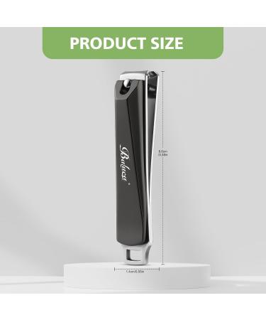 Baluca Upgraded Curved Nail Clipper - Professional Stainless Steel Toenail & Fingernail Cutter for Seniors | Ideal for Thick Nails - Greyish Black - Buy Online on GoSupps.com