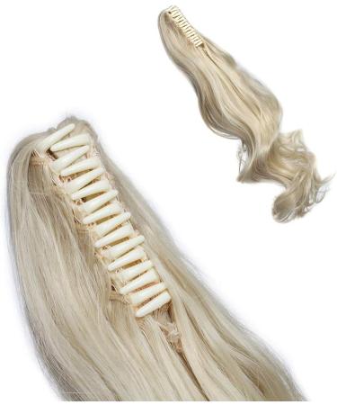Ponytail Extension Clip in Claw 18 Long Curly Wavy Jaw Pony Tails - Bleach Blonde 18 inch - Buy Online on GoSupps.com