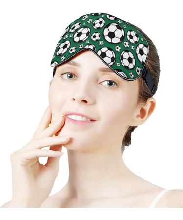 Soccer Cartoon Pattern Sleep Mask Comfortable Soft Eye Mask with Adjustable Head Strap Blindfold Eyeshade - Buy Online on GoSupps.com