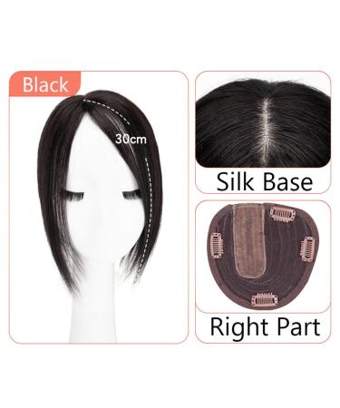 Buy Human Hair Topper with Crown Closure - Straight 30 cm Black | Best Quality for International Shipping - Buy Online on GoSupps.com