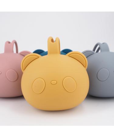 Pacifier box pacifier storage pacifier box teddy silicone pacifier baby birth (yellow)