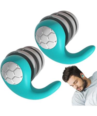 Ear Plugs Sleep | Waterproof Sleep Earplugs - Three Layers of Mute Waterproof Silicone Reusable Hearing Protection with Box for Noise Sensitivity Cyan Blue - Buy Online on GoSupps.com
