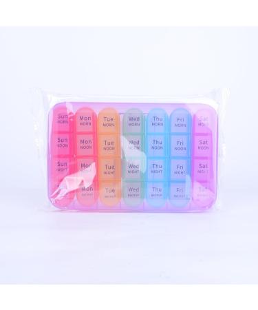 Betife Weekly Pill Box Organizer - 7 Day Daily Pill Dispenser with 4 Compartments for Medication, Vitamins, and Supplements (Purple) - Buy Online on GoSupps.com