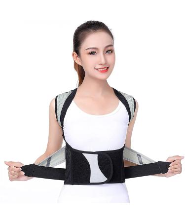 Posture Corrector Breathable Lumbar Support for Men Women - Adjustable Full Back Straightener Neck Pain Relief Belt Shoulder Support Stra Back Posture Elegant Svart X - Buy Online on GoSupps.com